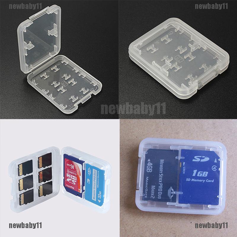 Nby❤❤Hộp Đựng Thẻ Nhớ Micro SD TF SDHC MSPD 8 Ngăn