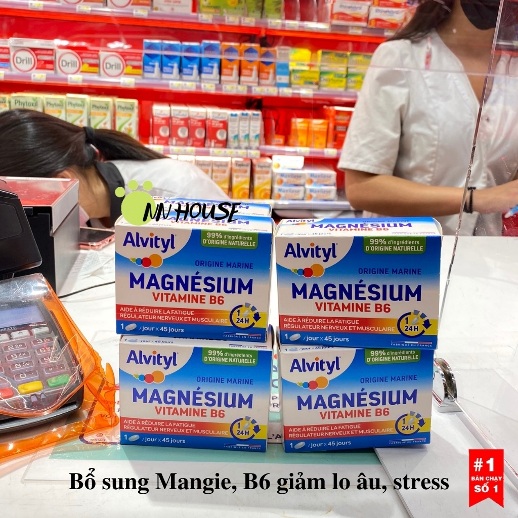 Thực phẩm bổ sung Magie B6 Alvityl, viên uống Magnesium và vitamin B6 giảm căng thẳng mệt mỏi, stress,chăm sóc sức khoẻ