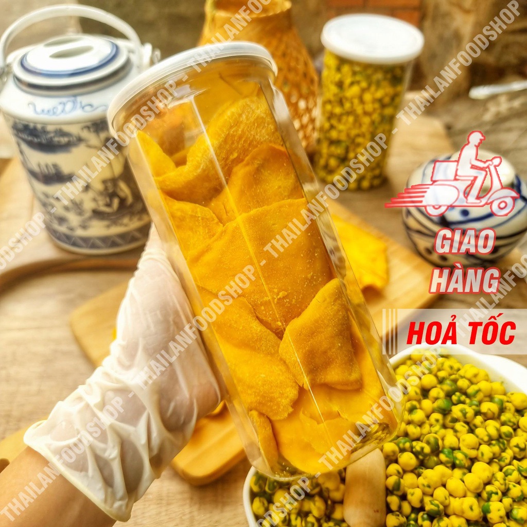 Xoài Sấy Dẻo Miếng To - Lon 500gram