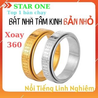 Nhẫn Bát Nhã Tâm Kinh Xoay 360 Dành Cho Nữ Bản Nhỏ 6mm Hàng Cực Đẹp Chuẩn Thái Lan Được Làm Bằng Tintan Cao Cấp