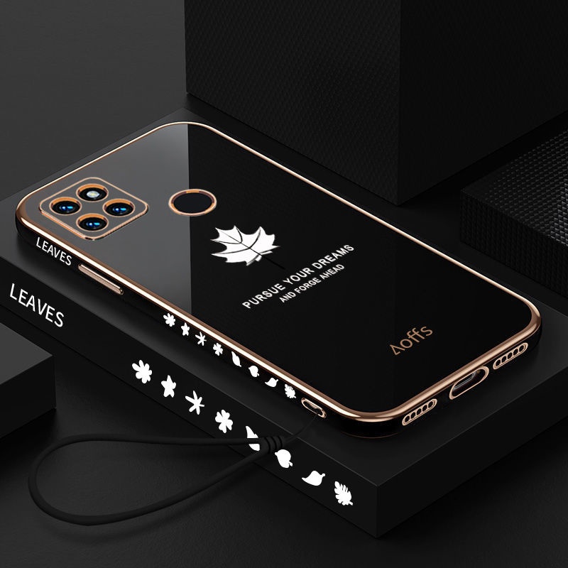 QIANZI Ốp Lưng Mềm Họa Tiết Lá Phong Dành Cho oppo A16 Reamle C21Y C25Y realme C12 Reamle8i realme9i realme C31