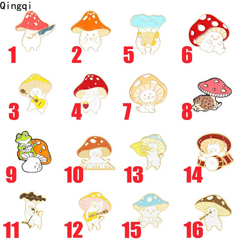 Ghim cài áo tráng men Miss Zoe hình cây nấm dễ thương cho trẻ em