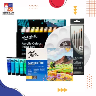 Combo màu acrylic 36*36ml + cọ vẽ + khay pha màu + canvas vẽ tranh