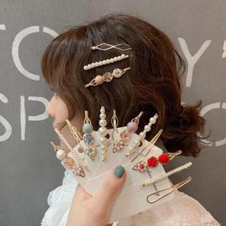 Korean Fashion Three-piece Set Word Clip Set Pearl Gravel Hair Clip Temperament Side Clip Sweet Headdress Hair Accessories