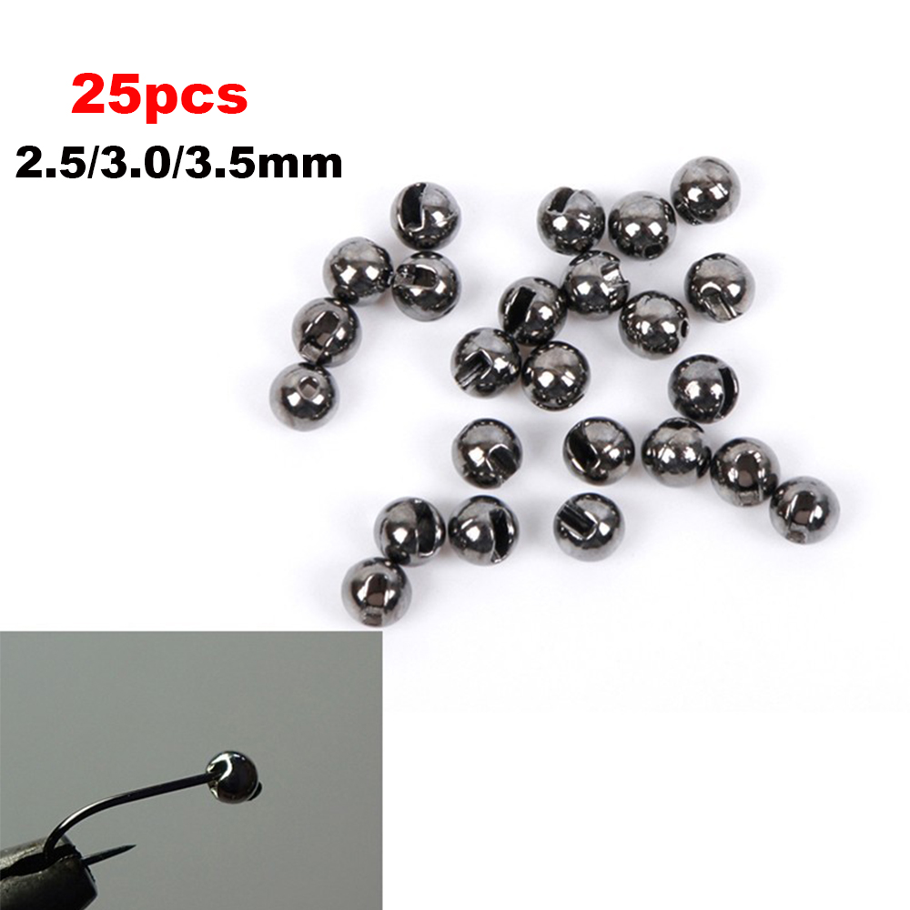 Set 25 Hạt Xỏ Lỗ 2.5mm / 3.0mm / 3.5mm Bằng Vonfram Dùng Làm Phụ Kiện Làm Đồ Trang Sức