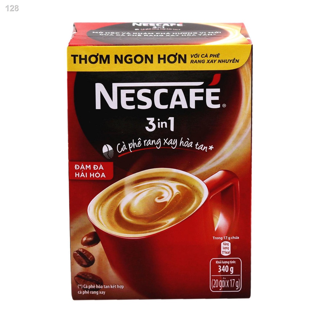 BCà phê Nestle nhập khẩu Việt Nam loại mạnh / hương vị đậm đặc 340g Cà phê hòa tan ba trong một hộp đỏ / xanh