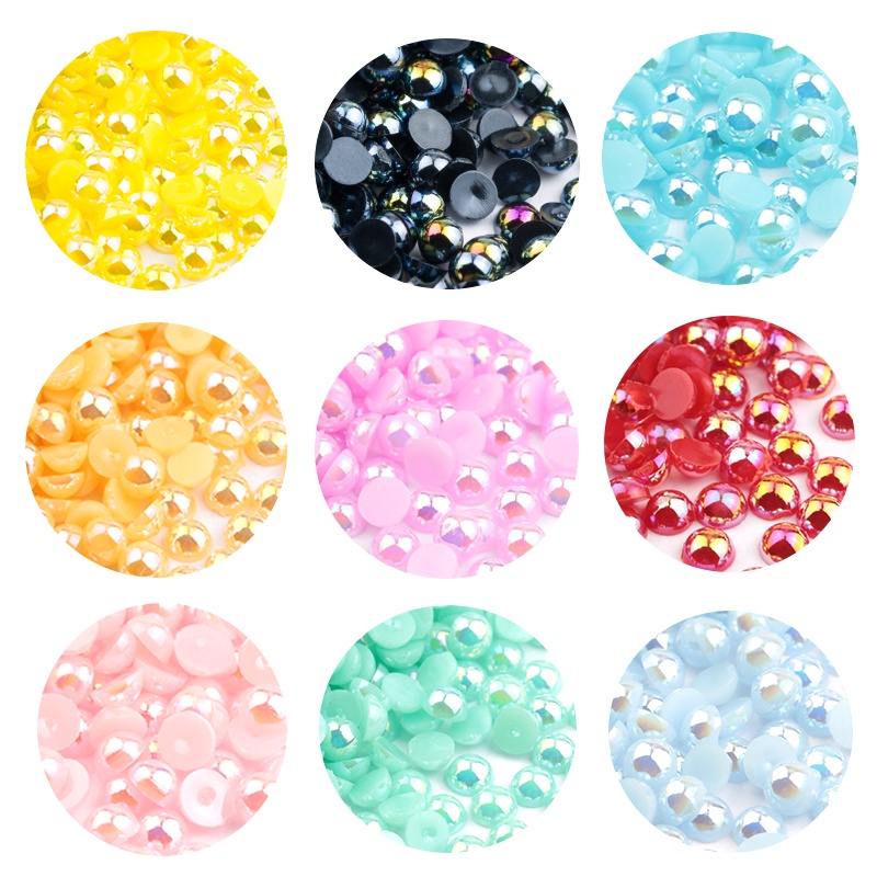 Hạt Ngọc Trai Giả Bằng Nhựa ABS Kích Thước 3mm 8mm 10mm Dùng Trang Trí Quần Áo Diy