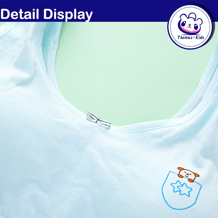 Áo Ngực Cotton Hai Dây Mỏng Thoáng Khí Thời Trang Mùa Hè Cho Bé Gái 8-16 Tuổi