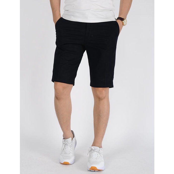 Quần Short Nam Kaki Cao Cấp Màu Đen, Chất Vải Co Giãn Thoải Mái, DOKI SKA-03