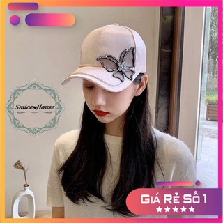 NÓN LƯỠI TRAI ĐÍNH ĐÁ HÌNH BUTTERFLY SIÊU SANG, MŨ ĐÁ CHÚ BƯỚM