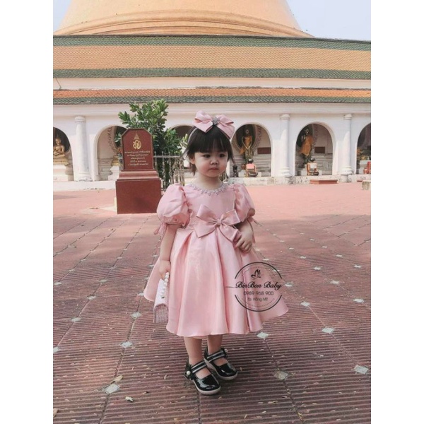 Váy công chúa cho bé BinBon Baby, đầm công chúa tay bồng cho bé gái