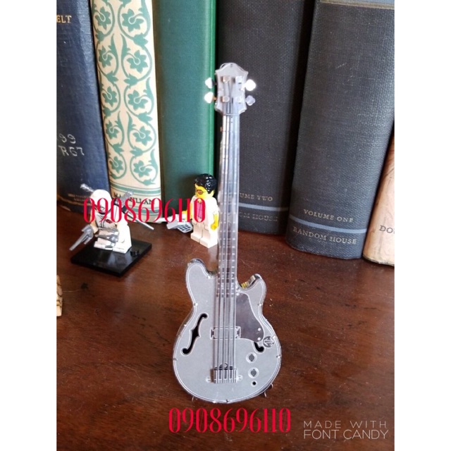 Đồ chơi mô hình lắp ráp 3d kim loại đàn Guitar Bass, đồ chơi xếp hình