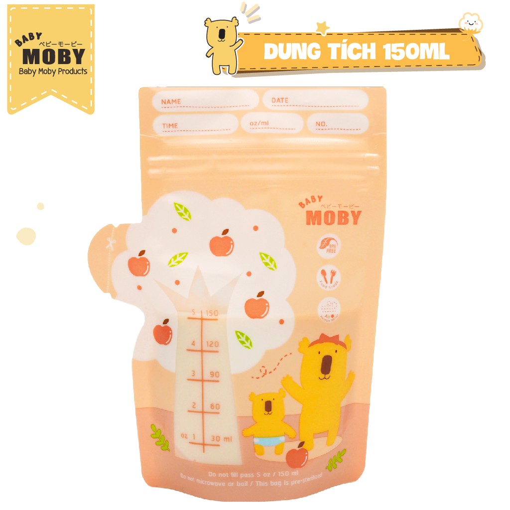 Túi trữ sữa Moby Baby Thái Lan 150ml (1 hộp/30 túi)