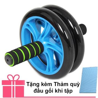 Bánh xe lăn tập cơ bụng + thảm tập