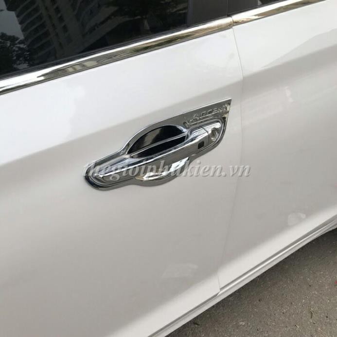 Bộ ốp tay nắm, hõm cửa xe Hyundai Accent 2018-2021 -mạ Crom(hàng cao cấp) - D-Shop