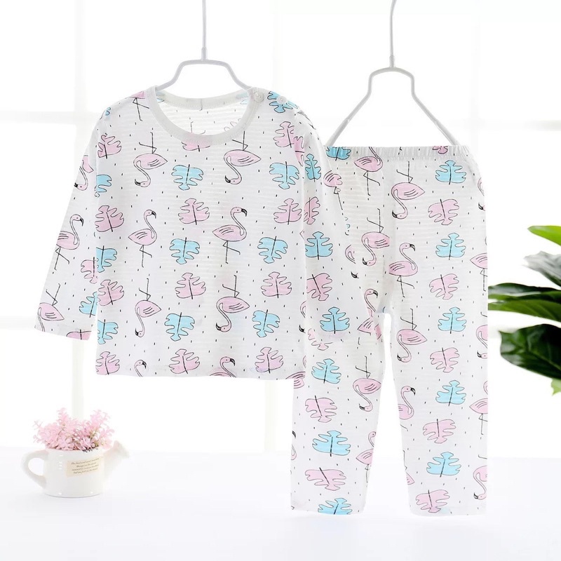 Đồ bộ bé trai bé gái KiXi bộ thu đông vải cotton sợi tre nhiều mẫu đẹp bộ dài tay cho bé trai bé gái CMQAD02