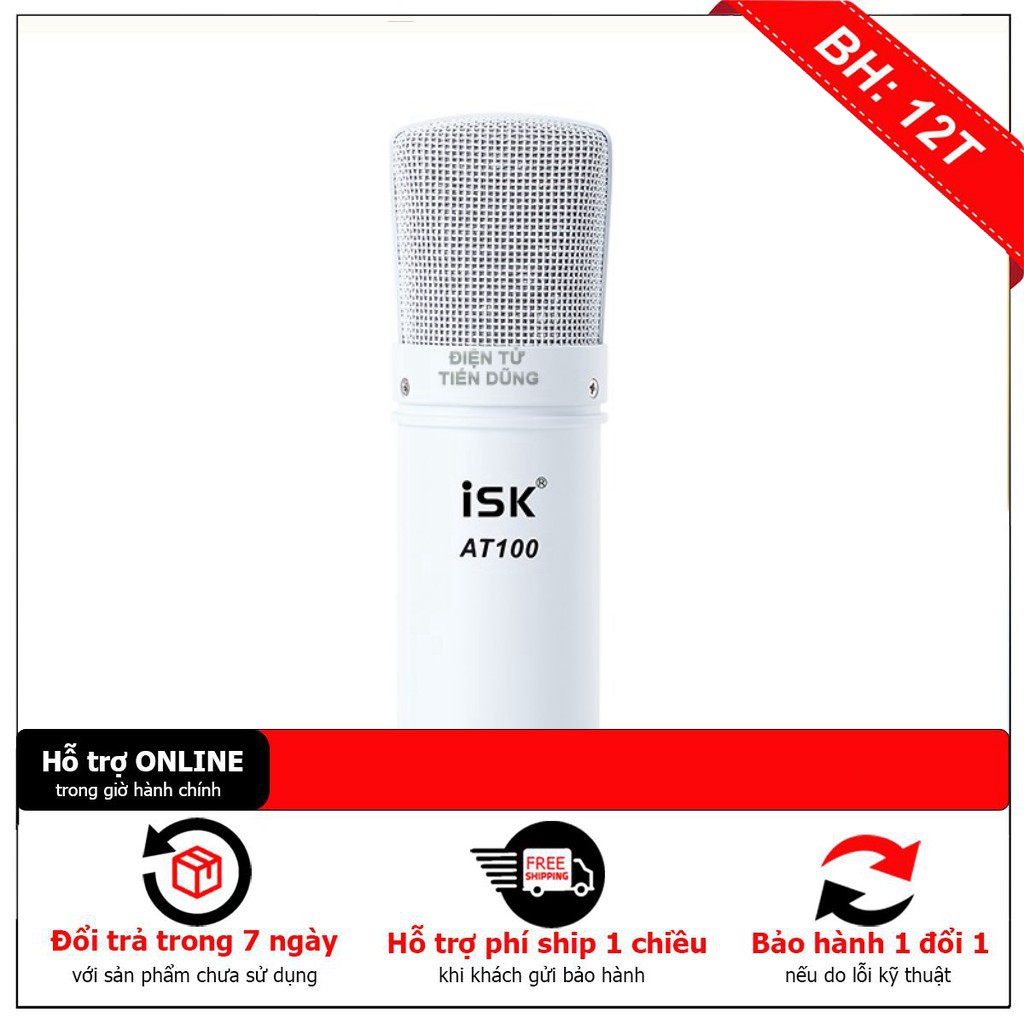 [ HÀNG CHẤT LƯỢNG] Micro thu âm iSK AT 100 mic để live stream hàng chuẩn chính hãng ( mic Hoa Vinh hát) - Giá tốt nhất m