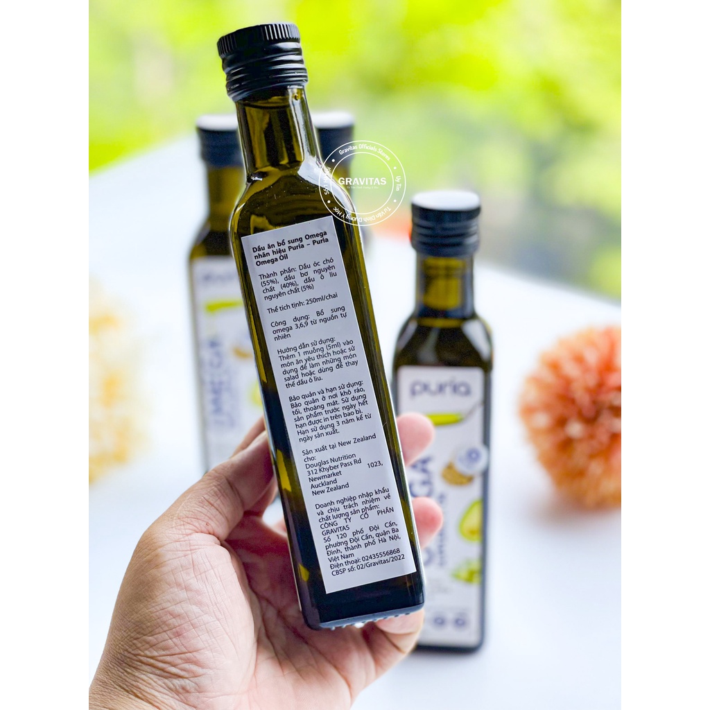 Dầu Puria Omega 3 -6-9 Hạt Óc Chó, Bơ Và Dầu Oliu - Nhập Khẩu Newzealand