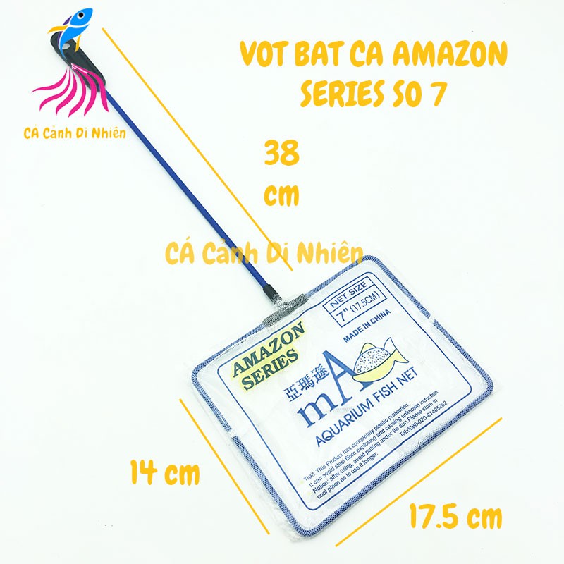 Vợt bắt cá thủy sinh AMAZON SERIES cán nhựa xanh SIZE 7