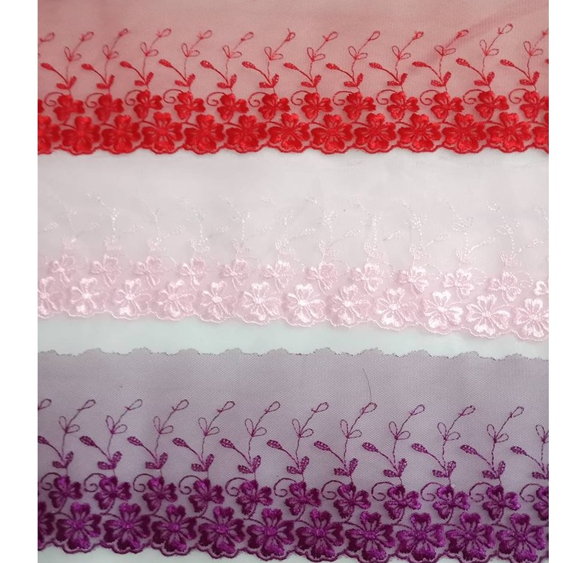 Ren May Chân Váy - Chân Ren Hoa Hồng Nhiều Màu