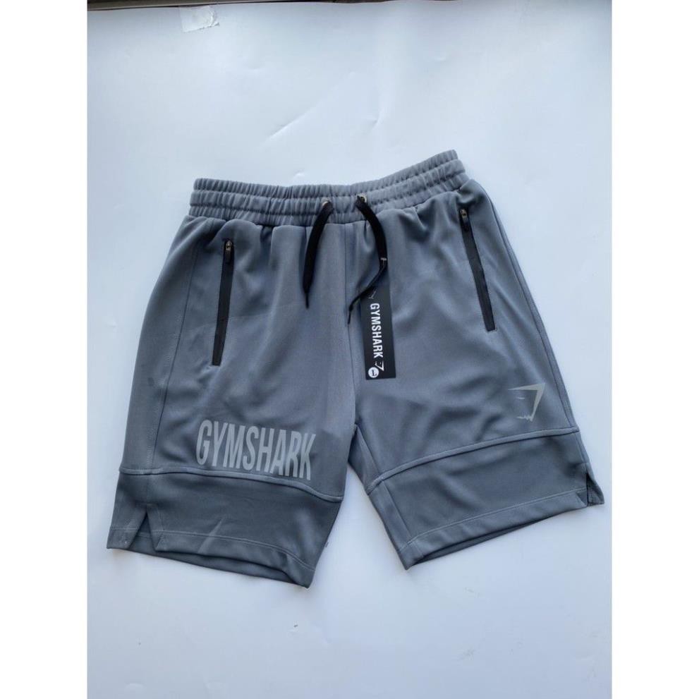 Quần short tập gym Gymshark logo phản quang, khóa chống nước - Quần đùi thể thao cao cấp - BB Sports ! *