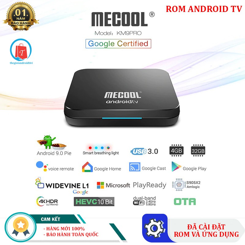 [Siêu rẻ] Android Tivibox Mecool KM9 Pro – Android Box Ram 4GB – Rom 32GB – CPU Amlogic S905X2 CPU Siêu Khủng