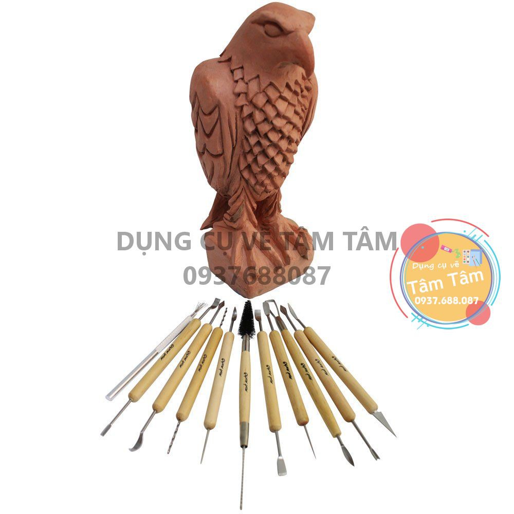 -Bộ nạo tượng/điêu khắc tạo hình đất sét Mont Marte 11 cây-