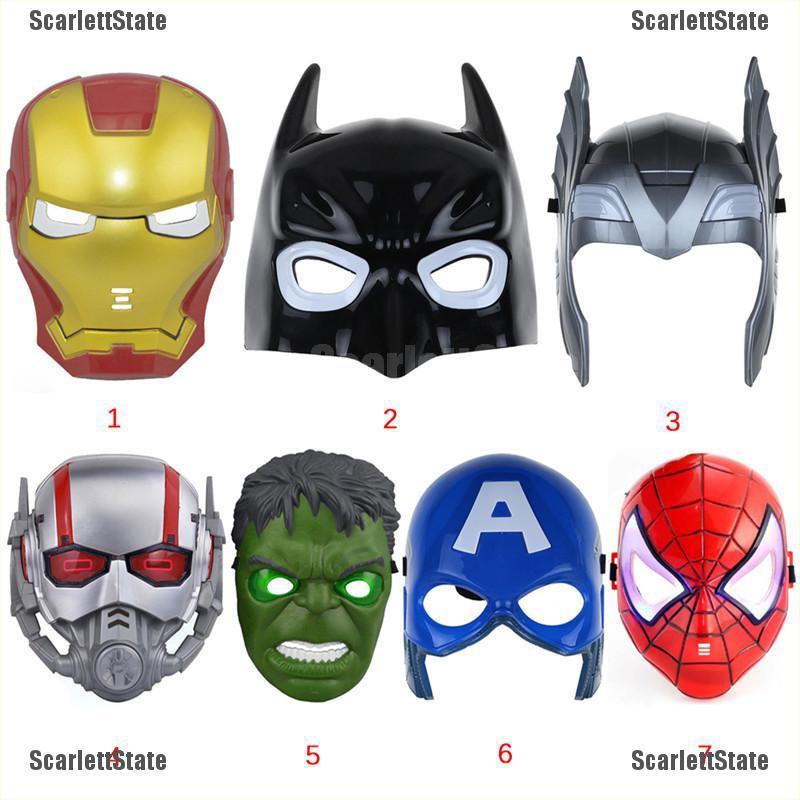 Mặt nạ có đèn led hóa trang nhân vật siêu anh hùng Avengers Hulk Captain America người nhện và người sắt