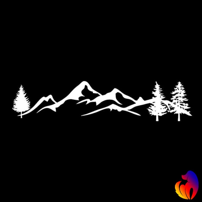 Sticker decal hình núi rừng phản quang độc đáo dán trang trí thân xe hơi