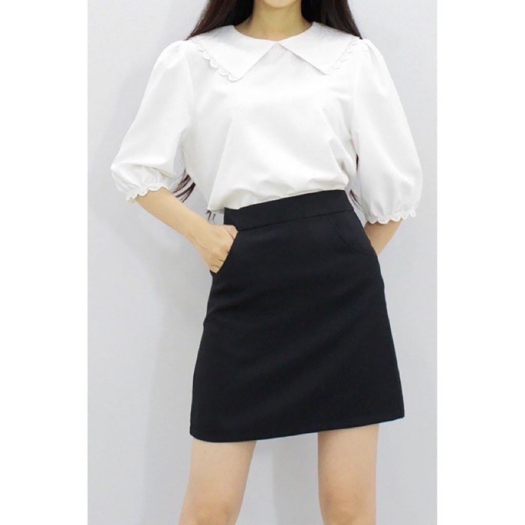 Chân Váy Ngắn Chữ A MOLENTO Chân Váy Công Sở Đen Trắng Lưng Cao Vải Tuyết Mưa Co Giãn Có Quần Lót Trong Dễ Mặc - M12 | BigBuy360 - bigbuy360.vn