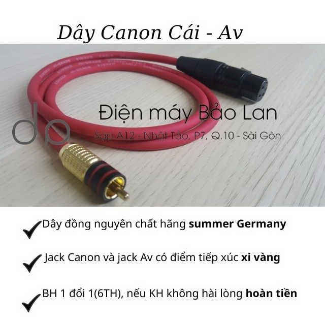 Dây Canon Ra Hoa Sen, Đồng Nguyên Chất, Sommer Germany, Màu Đỏ, Bảo Hành 6 Tháng