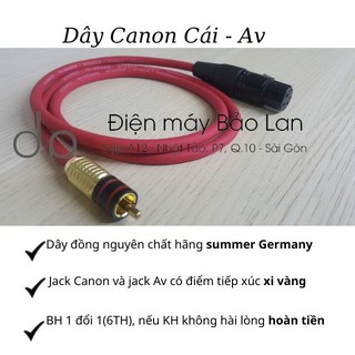 Dây Canon Ra Hoa Sen, Đồng Nguyên Chất, Sommer Germany, Màu Đỏ, Bảo Hành 6 Tháng