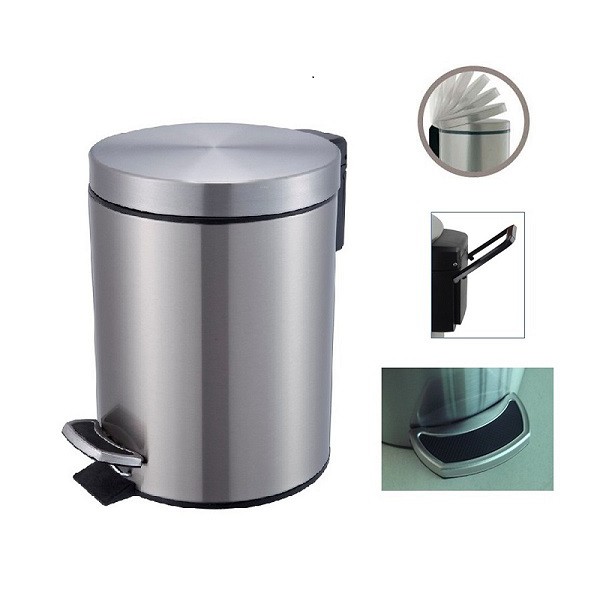 THÙNG RÁC TRÒN INOX ĐẠP CHÂN VINAMOP 5l – VNTB50