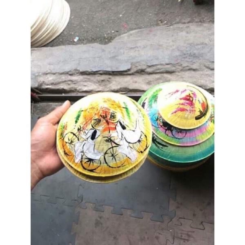 Nón Lá Vẽ Mini Trang Trí, Chụp Ảnh Dcore, Làm Quà Lưu Niệm