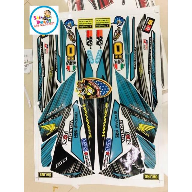 Tem rời Winner Sọc xanh đen 3 lớp ko bay màu