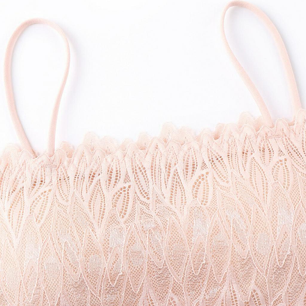 Áo bra ren nữ - Áo ống ren bra nữ chiếc lá 2 dây co dãn mút mỏng thông khí sexy Kingshop B3371