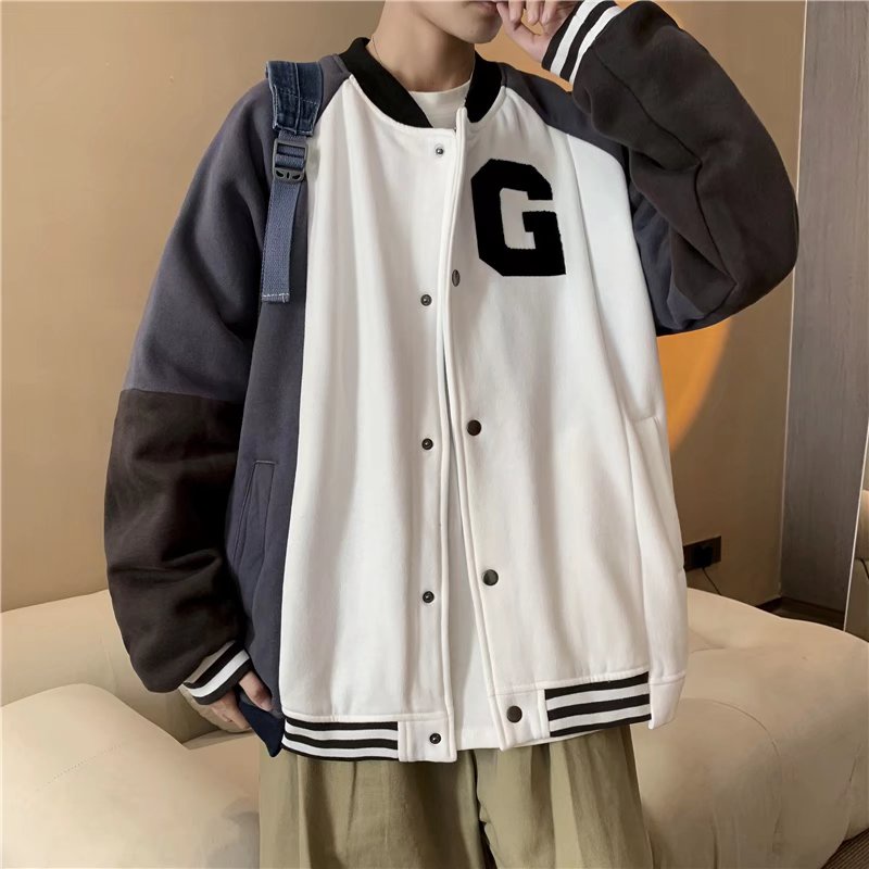 Áo khoác bóng chày thời trang dành cho nam ifashion áo dài tay in hoa khoác top bình thường jacket men coat