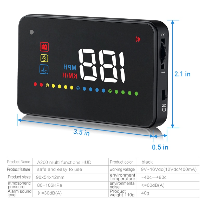 Thiết Bị Hiển Thị Tốc Độ Kỹ Thuật Số HUD Tự Động Cảnh Báo An Toàn Cho Xe Hơi