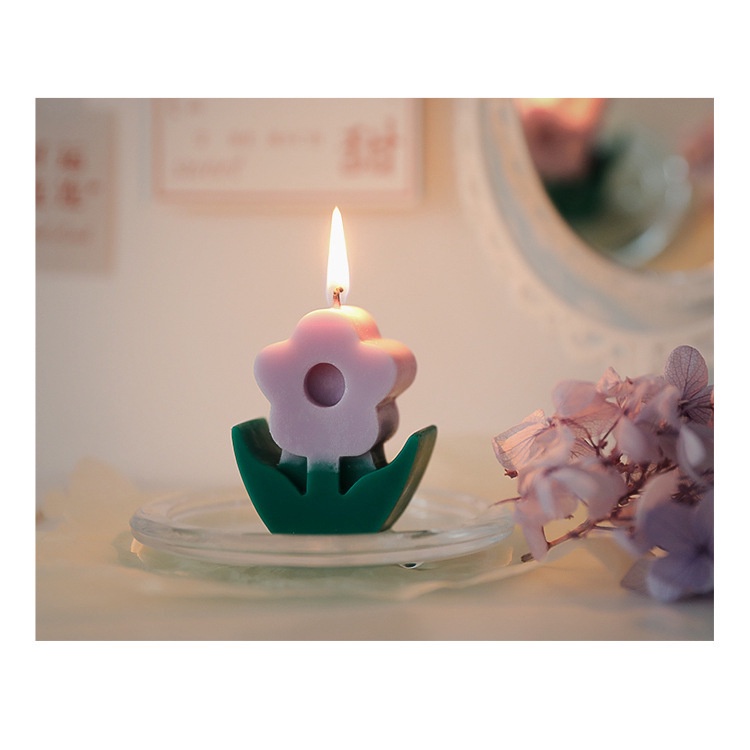 Sáp nến thơm hình hoa dễ thương trang trí, décor, thắp sáng nhà cửa