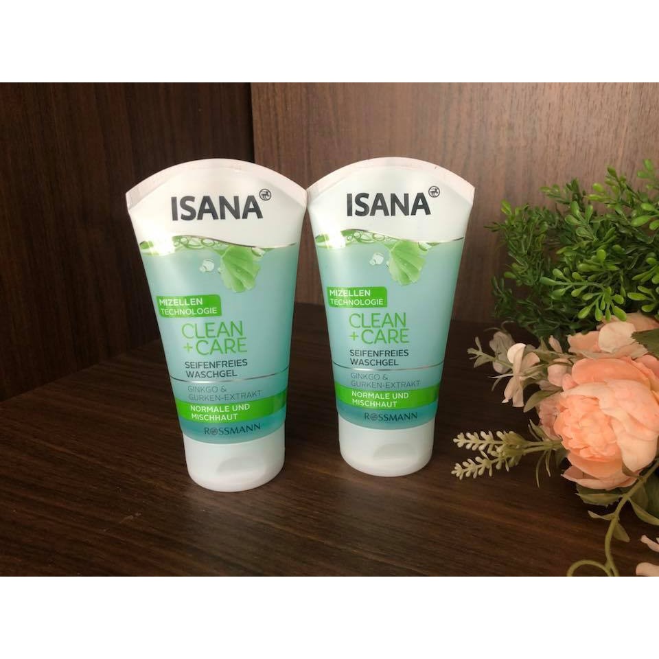 Sữa rửa mặt ISANA clean & care chiết xuất Ginkgo và dưa leo {Germany Authentic}