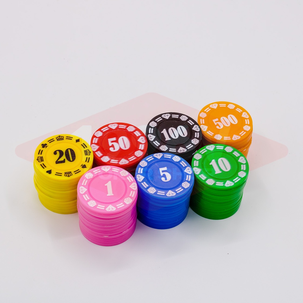 Cọc 25 chip Poker có số, phỉnh poker Kim Cương chip set pocker nhựa dẻo đẹp giá rẻ - 1996V Poker Shop