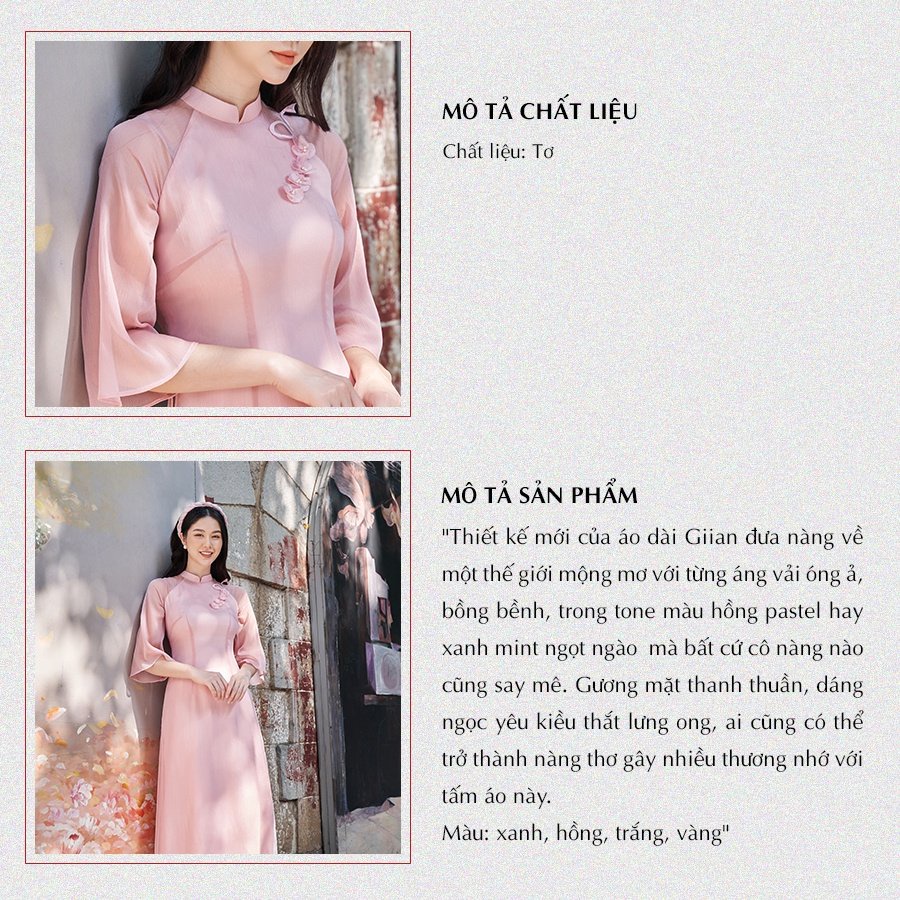 Áo Dài Cách Tân nữ 4 Tà  Đính Hoa Ngực Thiết Kế Siêu Xinh MS 24