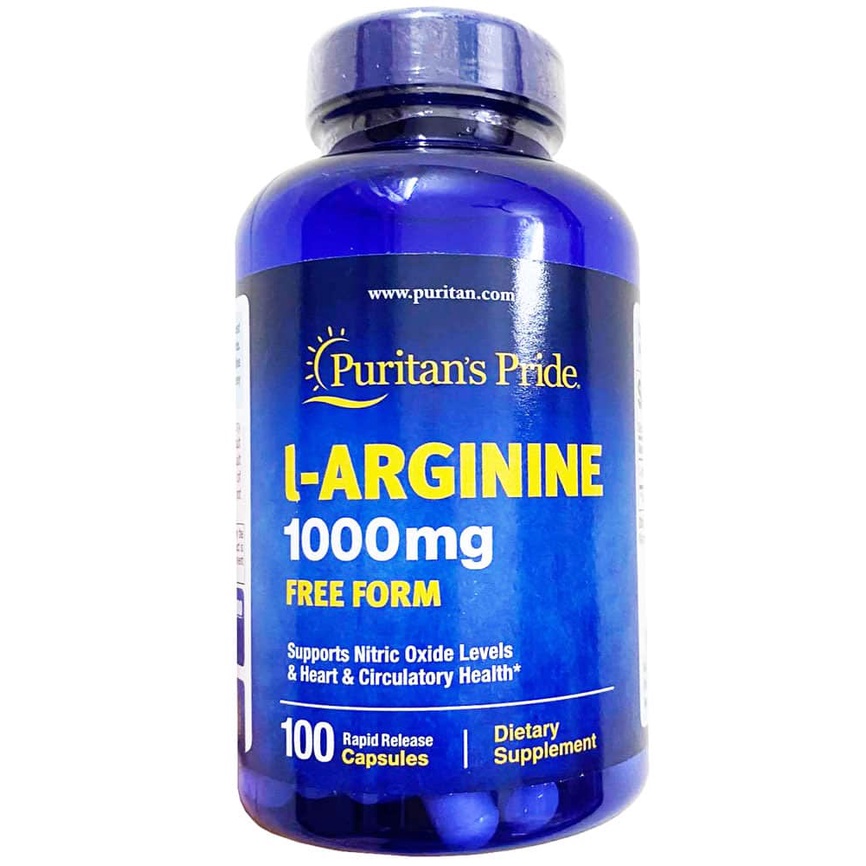 Viên uống bổ sung L-Arginine hỗ trợ tim mạch Puritan’s Pride L-Arginine 1000mg 100 viên