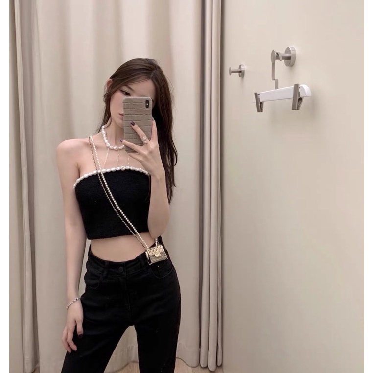 ÁO KÈM CHOCKER CỔ ÁO QUYẾN RŨ NHẸ NHÀNG PHONG CÁCH HÀN QUỐC