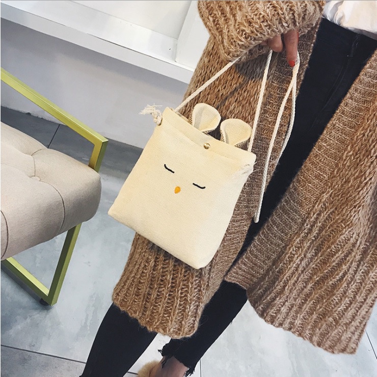 Túi tote vải đeo chéo canvas bag giá rẻ đẹp đi học ULZZANG - TV011