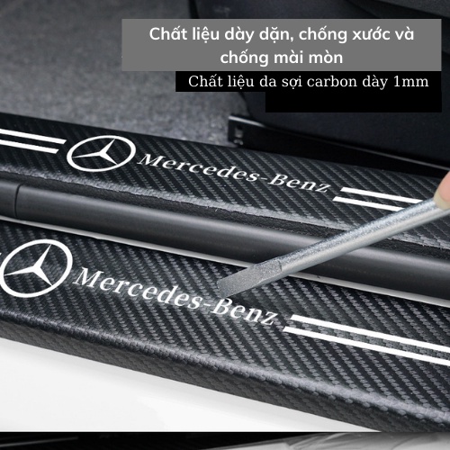 Bộ 5 Decal Cacbon dán xe BC2 chống trầy bảo vệ bậc cửa và cốp xe hơi, dán bậc cửa ô tô dán cốp ô tô bền đẹp