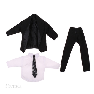 [Prettyiavn] Trang phục búp bê thời trang Bộ đồ công sở búp bê Quần áo cho búp bê màu đen