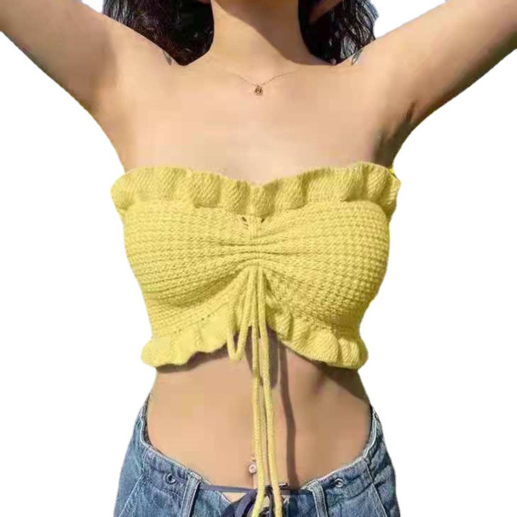 Áo croptop không tay hở lưng dây rút phong cách Hàn Quốc quyến rũ cho nữ
 | BigBuy360 - bigbuy360.vn