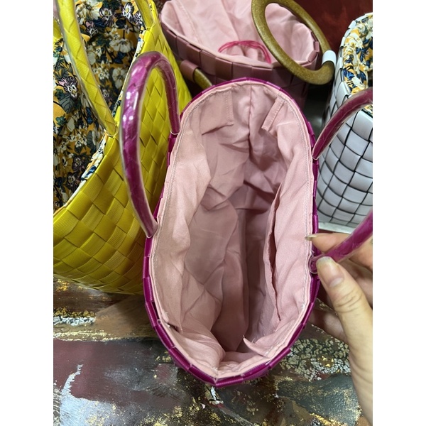 Túi  nhựa Đan thủ công có lót