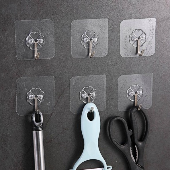 Sỉ 50 Móc Dán Tường Treo Quần Áo Chịu Lực Trong Suốt Siêu Bền Siêu Chắc Đa Năng H001